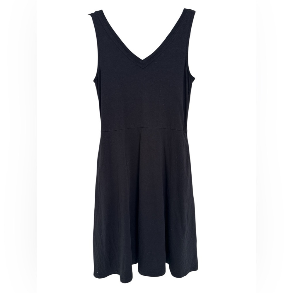 Pact Black V-Neck Mini Dress